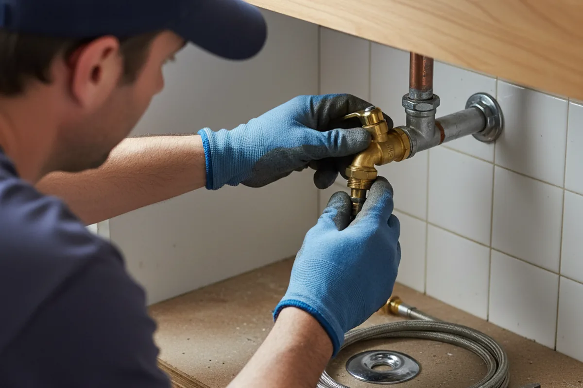Shutoff valve and fitting work during Burst Pipe Repair in Lincoln